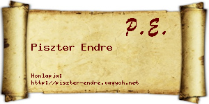 Piszter Endre névjegykártya