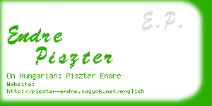 endre piszter business card